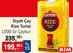 ÇAYKUR SİYAH ÇAY RİZE TURİST 1000 GR